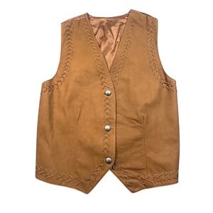 Women's Tan Leather Vest